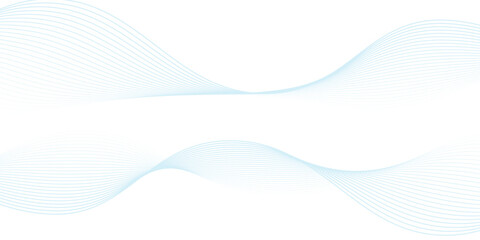 Abstract blue smooth wave on a white background. Dynamic sound wave art