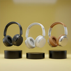 Generative AI image of a modern headphones