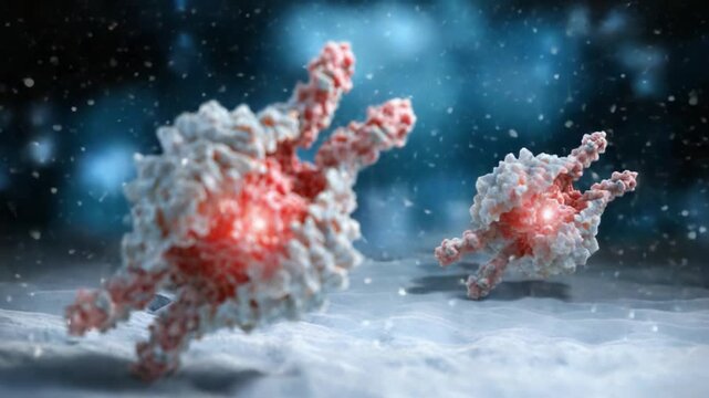 Dynamic Motion of Microscopic Particles: A Visual Journey into the Intricate World of Cellular Structures and Their Interaction in a Hypothetical Environment