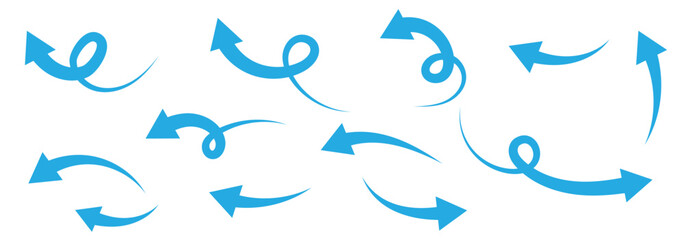 Obraz premium Set of Hand drawn vector arrows doodle on white background. design element vector illustration.