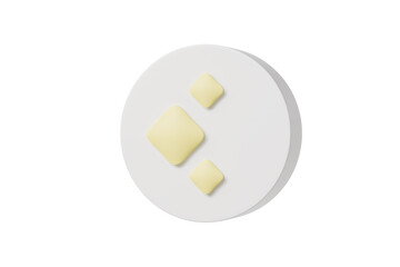 3d ai generate badge icon. generative ai concept. Minimal cartoon sparkles token logo symbol for app ui banner. isolated on white background. 3d render.