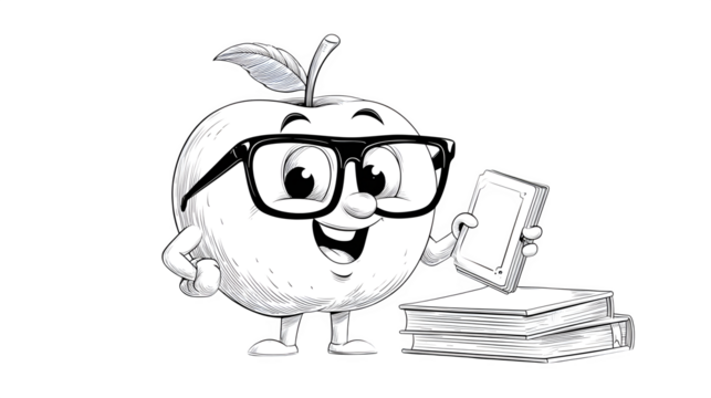 Illustration of funny cartoon apple - Powered by Adobe