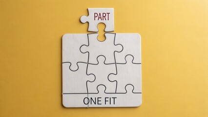 Creative Concept of a Puzzle Piece with Text Highlighting the Importance of Finding the Right Fit for Each Part