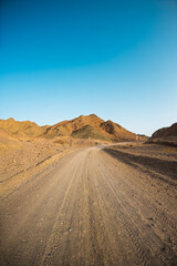 Naklejka premium View of dry desert valley. Eilat. Israel.
