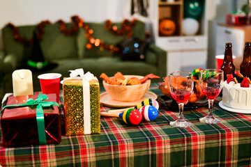 People having fun at Halloween party