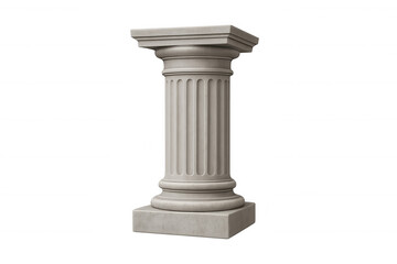 Fototapeta premium Classical doric order column pedestal, architectural pillar showcasing stability, strength, and historical design isolated