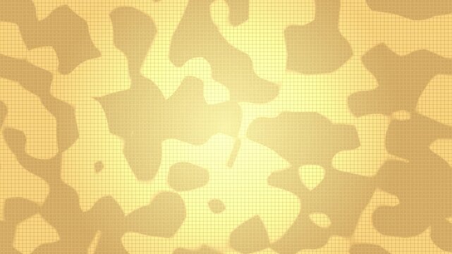 Abstract grid based camouflage pattern in warm gold tones. Suitable for fashion, textile design, packaging, and digital backgrounds.