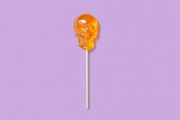 Orange Halloween-style skull-shaped candy. 