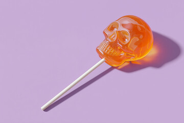 Orange Halloween-style skull-shaped candy. 