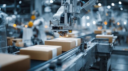 Advanced Robotics in Warehouse Automation Enhancing Efficiency of Package Handling and Distribution Processes in Modern Facility