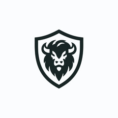 Obraz premium Bison Shield Logo