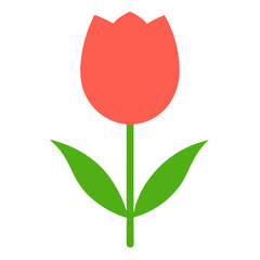 tulip flower silhouette on white background