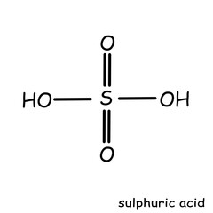 The Chemical structure of sulphuric acid 