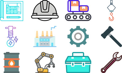 A collection of diverse industrial tools and equipment, essential for various construction tasks