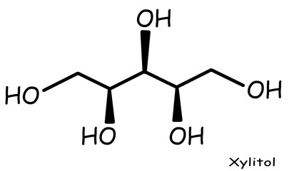 The Chemical structure of xylitol 