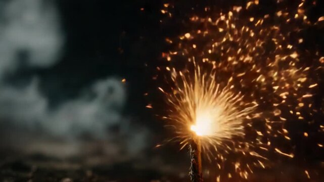 Captivating Display of Sparking Firework Moments: A Journey from Ignition to Explosive Beauty Through Mesmerizing Pyrotechnic Effects in Two Stunning Frames