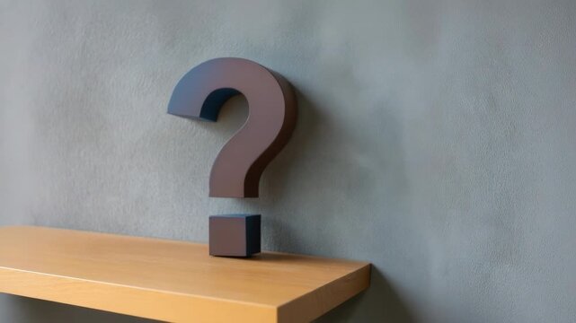 White 3d question mark on blue surface symbolizing curiosity and inquiry