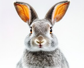 Fototapeta premium Close-up Portrait of a Gray Rabbit