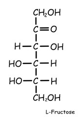 The Chemical structure of L-fructose