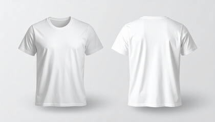 A blank white t-shirt mockup showing the front and back views for apparel design