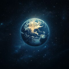 Obraz premium A radiant heart of moonlight and soft celestial dust shines above Earth, illustrated as a stunning cosmic wallpaper. high resolution for isolate image