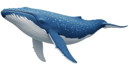 Isolated Humpback Whale, Magnificent Marine Mammal Swimming in Open Water, Wonderful Fauna