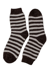 Beautiful comfortable women's socks. Isolated on transparent. Top view. Flat lay.