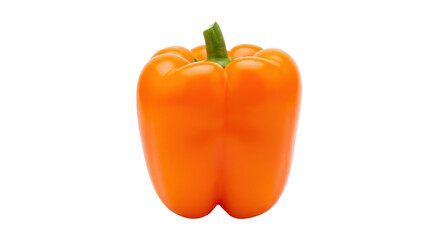 Isolated orange bell pepper close up for cooking or fresh food concept, healthy lifestyle