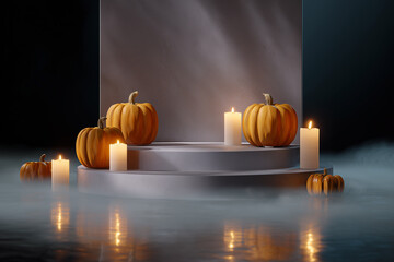 Background podium for Halloween-themed products. 