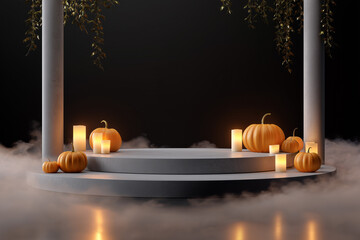 Background podium for Halloween-themed products. 