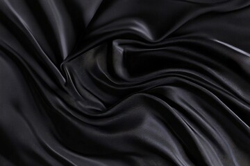 Fototapeta premium Elegant and Luxurious Abstract Black Fabric Featuring Deep Shadow Ripples for Dramatic Effects