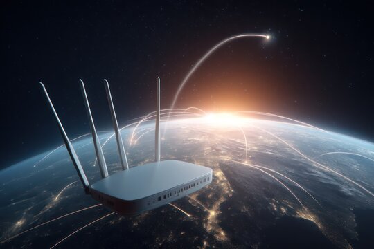 Wi-Fi Router Earth Global Network Connection Background