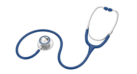 Isolated Blue Stethoscope Medical Equipment for Doctors and Nurses on Plain Backdrop