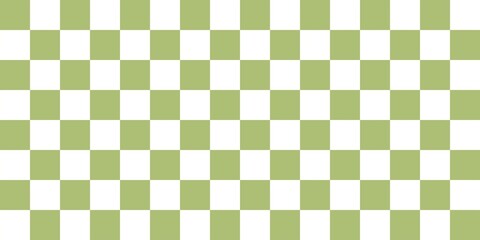 green checkered tablecloth. Seamless chessboard pattern background. Vintage green checkered background. Racing flag finish. Aesthetic checked pattern.