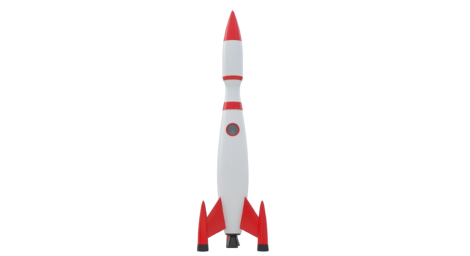 Isolated Retro Rocket, Space Vehicle, Launching, Adventure, Travel, Childhood Dream, Science Project