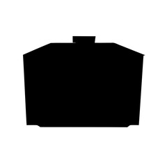 Obraz premium Monochrome silhouette of a boxlike object with a rectangular top projection