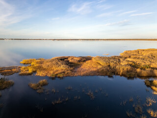 Coastline aerial view scenery in Vihiluoto, Kempele Finland
