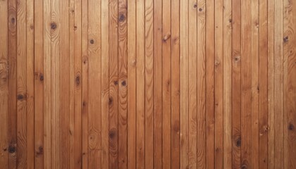 Naklejka premium Vertical aged wood paneling with clear grain lines and warm brown tones. Offers a rustic natural surface ideal for backgrounds and design elements.