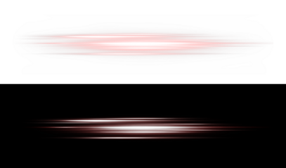 Dynamic Light Flares in Red and White PNG Overlay Featuring a Bright Motion Effect with a Transparent Background