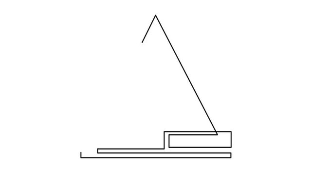Animated self drawing of continuous line draw. Houses Residential Architecture Concepts. Full length one line animation. 4K