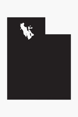 Vector graphic artwork suitable for print and web containing flat detailed map of UTAH