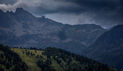 mountains and clouds