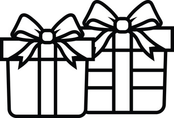 gift box vector outline and shape	
