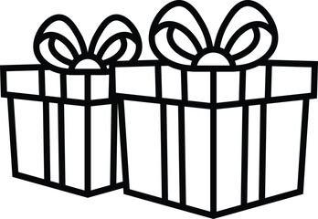 gift box vector outline and shape	
