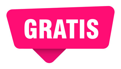 gratis magenta sticker isolated on transpatent background. gratis sign