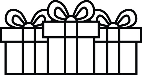 gift box vector outline and shape	
