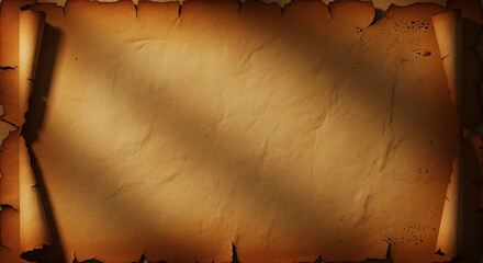 Old, slightly wrinkled parchment paper with warm sepia tones and soft shadow gradients, symbolizing nostalgia, history, and storytelling.