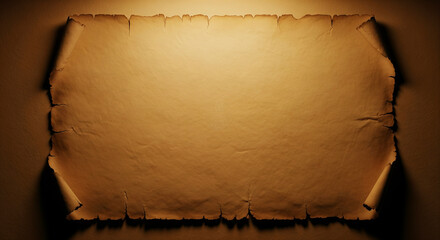 Old, slightly wrinkled parchment paper with warm sepia tones and soft shadow gradients, symbolizing nostalgia, history, and storytelling.