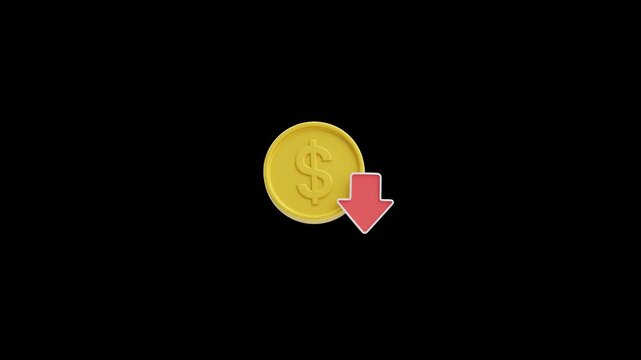 3D Animation of Money Down