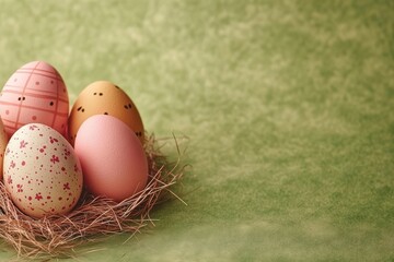 Colorful Easter Eggs in a Nest